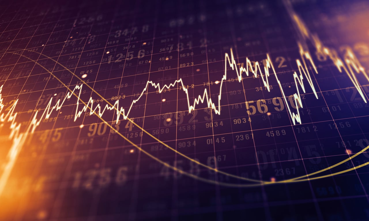 Digital chart with data spikes